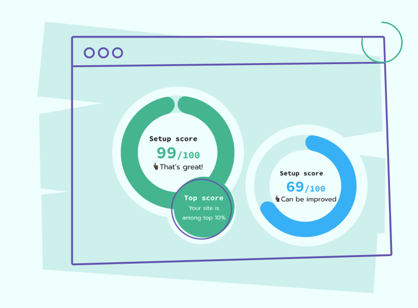 Stape Website Tracking Checker showing setup scores for tracking quality and server-side tagging readiness.