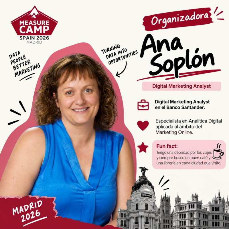 Ana Soplón, MeasureCamp Spain Madrid 2026 organiser